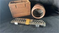 Vintage wood box, Funnel and louver