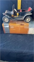 Vintage Wind up Car and Wood Box