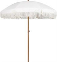 7ft Patio Umbrella  Steel Pole  White