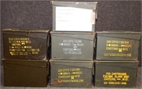 (7) Metal Military Ammo / Ammunition Cans