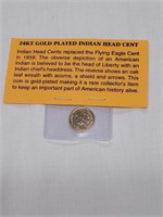 24Kt. Gold Plated Indian Head Cent