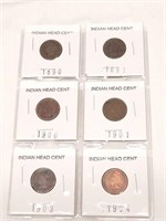 Six Indian Head Cents