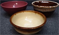 (3) Pottery Mixing Bowls - Western - U.S.A.