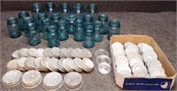 Blue Glass Canning Ball Jars & Zinc Lids