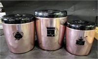 West Bend Rose Gold Aluminum Canisters