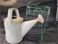 Vintage Watering Can & Plant Stand