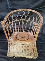 Antique Victorian Wicker Potty Chair