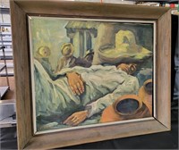 VTG Sleeping Man Painting- Note