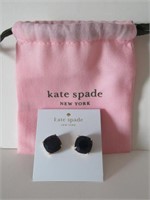 KATE SPADE BLACK & GOLD TONE STUD EARRINGS