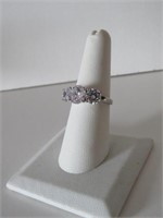 STERLING SILVER FAUX DIAMOND RING