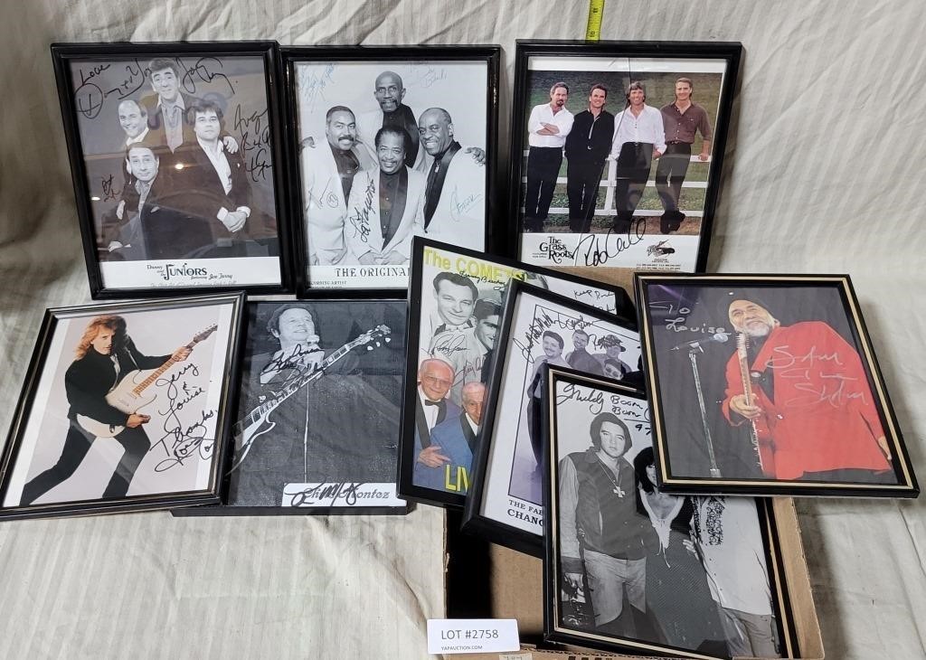 FLAT OF AUTOGRAPHED PHOTOS OF SONG ARTISTS