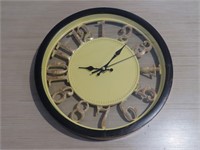 Aged Look Wall Clock Yellow with black 11" See