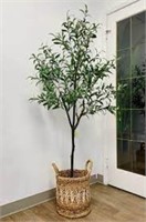 Artificial Olive Tree Plant 6 Feet Fake Topiary