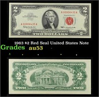 1963 $2 Red Seal United States Note Grades Select