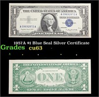 1957A $1 Blue Seal Silver Certificate Grades Selec
