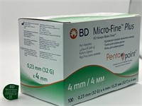 BD Micro FINE NANO PRO 4MM X 32G Pen Needle, 100