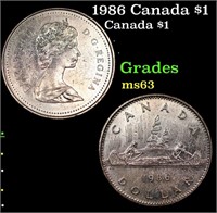 1986 Canada $1 Canada Dollar 1 Grades Select Unc