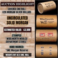 High Value! - Covered End Roll - Marked "Unc Morga