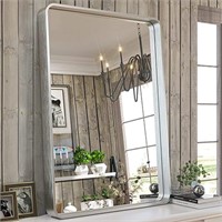 Tetote Silver Bathroom Mirror, 22x30 Inch Wall