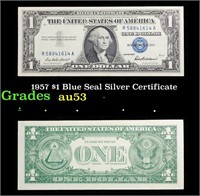 1957 $1 Blue Seal Silver Certificate Grades Select