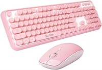 V2020 Pink Wireless Keyboard With Round Keycaps