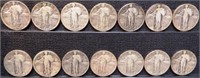 (14) Standing Liberty Silver Quarters - Coins