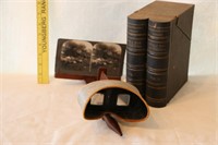 Antique Stereo Scope & Lots of Slides LOOK