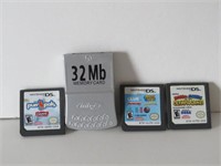 LOTS NINTENDO DS GAME CARTRISGES, MEMORY CARD