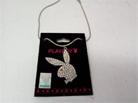 Playboy NKPB8 Bunny Necklace with Rhinestones