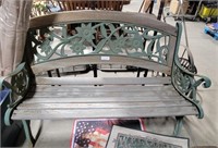 HEAVY OUTDOOR METAL AND WOOD BENCH