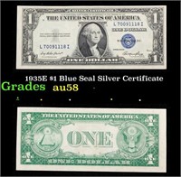 1935E $1 Blue Seal Silver Certificate Grades Choic