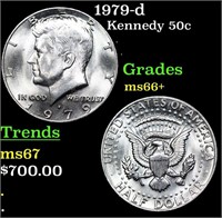 1979-d Kennedy Half Dollar 50c Grades GEM++ Unc