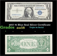 1957 $1 Blue Seal Silver Certificate Grades Choice