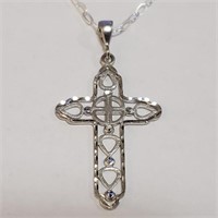 Sterling Silver Cross Pendant & Chain SJC