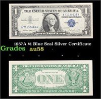 1957A $1 Blue Seal Silver Certificate Grades Choic