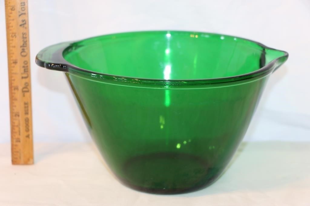 Green Glass Batter Bowl