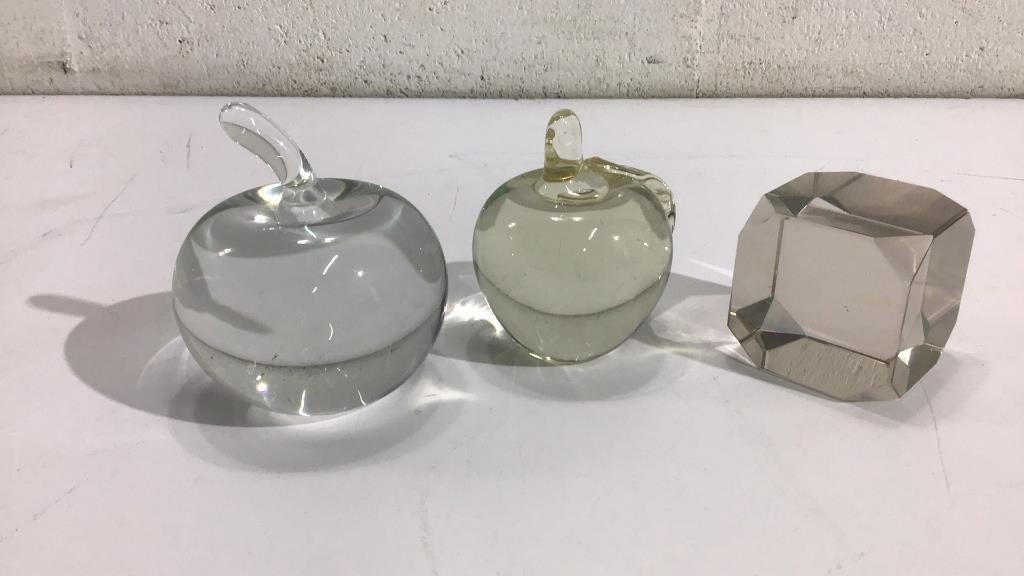 Trio of Glass Paperweights K15A