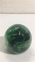 Green Swirl Glass Paperweight Hand Blown K15A