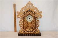 Wood Scrolled Table Top Clock