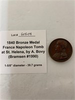 1840 French Napoleon Bronze Medal