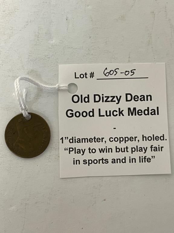 Dizzy Dean Good Luck Pocket Medal