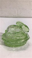 Green Glass Rabbit Box K15A