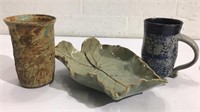 Three Pieces of Hand Thrown Pottery K8C