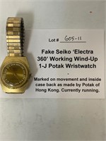 Fake Seiko 'Electro 360' Wind-up Watch, Runs