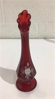 Signed Fenton Cranberry Glass K15A