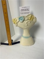 10" Lady Head Flower Vase