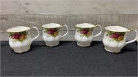4 Royal Albert Old Country Roses Coffee Mugs