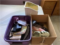 Assorted purses and shoes,boots, suitcases