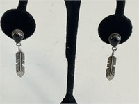 Sterling & Onyx Earrings 5.1gr TW