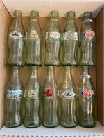 10 Coke Cola Collectors Bottles